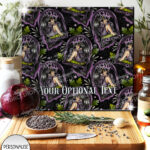 fae gothic bat wing fairy glass chopping board option to personalise