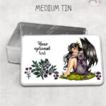 fae gothic bat wing fairy storage tin option to personalise