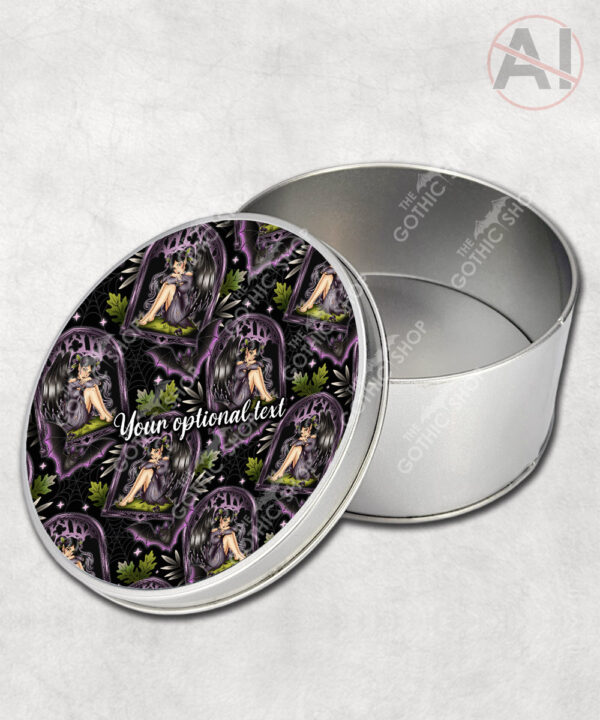 fae gothic bat wing fairy storage tin option to personalise