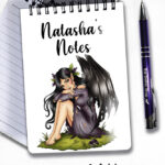 fae gothic bat wing fairy notebook journal option to personalise