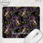 fae gothic bat wing fairy mouse mat option to personalise