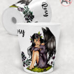 fae gothic bat wing fairy small plant pot option to personalise