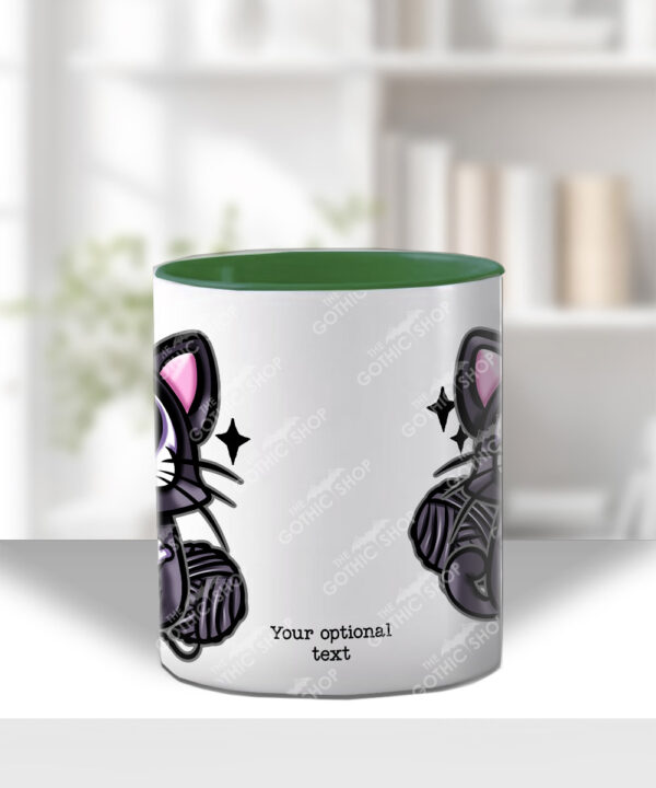 skelly cat & balls of wool gothic mug and/or coaster optional to personalise