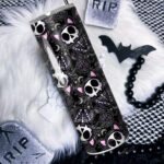 skelly cat & balls of wool gothic straight tumbler option to personalise