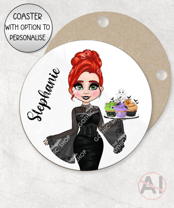 goth lady spooky cupcakes halloween mug and/or coaster optional to personalise