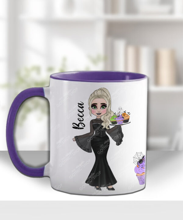 goth lady spooky cupcakes halloween mug and/or coaster optional to personalise