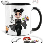 goth lady spooky cupcakes halloween mug and/or coaster optional to personalise
