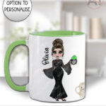 goth lady with spooky cauldron halloween mug and/or coaster optional to personalise