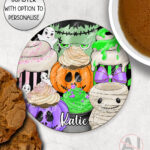 personalised halloween mug and/or coaster – cute spooky mugs halloween gift