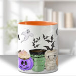 personalised halloween mug and/or coaster – cute spooky mugs halloween gift