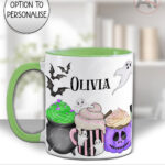 personalised halloween mug and/or coaster – cute spooky mugs halloween gift
