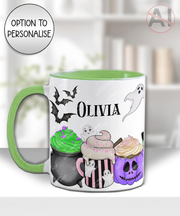 personalised halloween mug and/or coaster – cute spooky mugs halloween gift