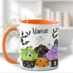 cute spooky cupcakes personalised halloween mug and/or coaster