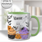 cute spooky cupcakes personalised halloween mug and/or coaster