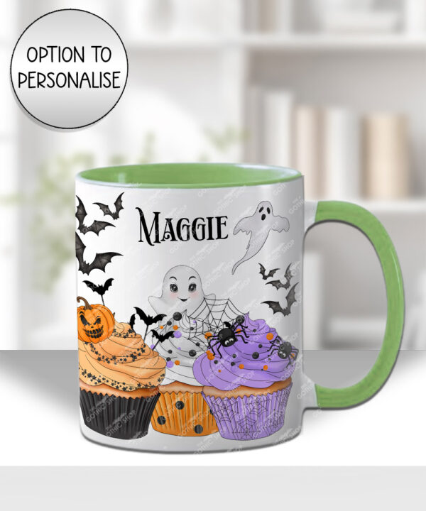 cute spooky cupcakes personalised halloween mug and/or coaster