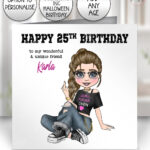 zero fucks given girl sassy friend personalised birthday card