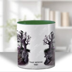 gothic black cat cemetery mug and/or coaster optional to personalise