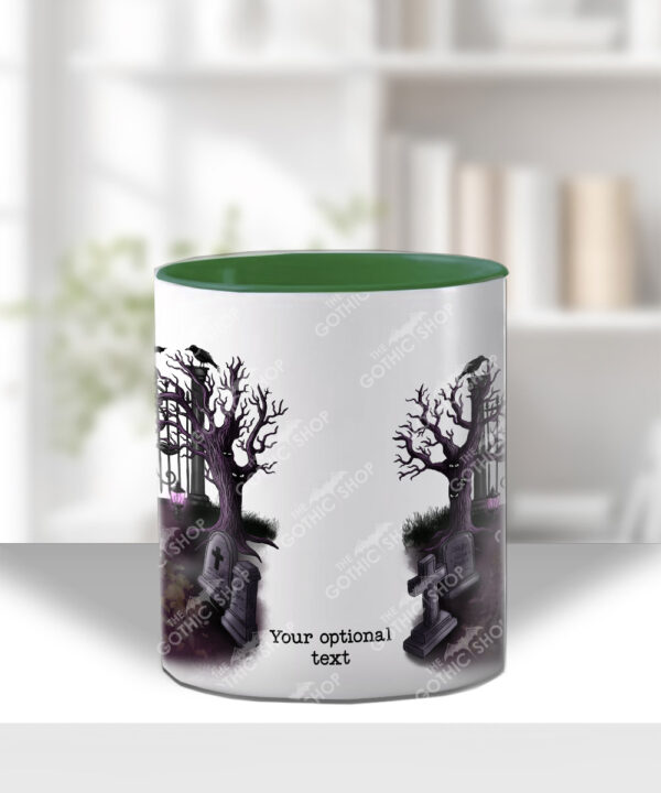 gothic black cat cemetery mug and/or coaster optional to personalise