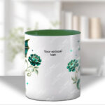 dragon with gold accents and rose floral fantasy mug and/or coaster optional to personalise