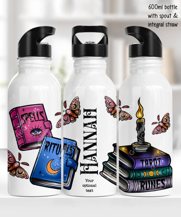 witchy spells and rituals water bottle option to personalise
