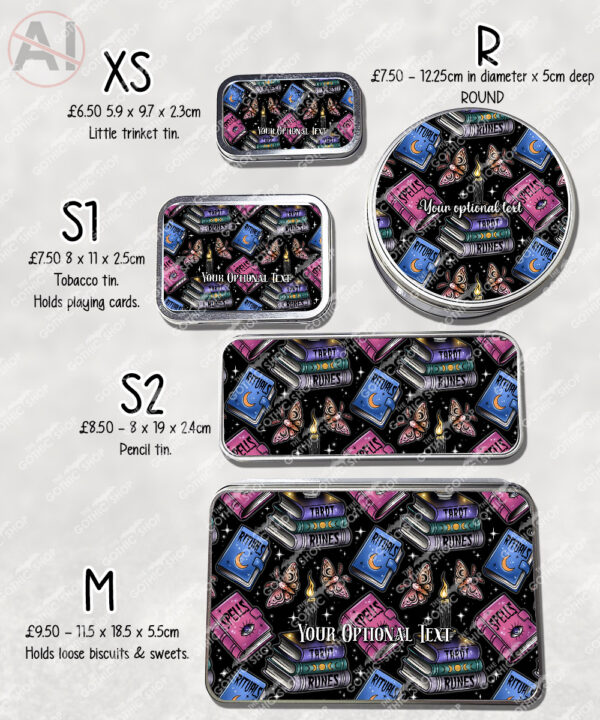 witchy spells and rituals storage tin option to personalise