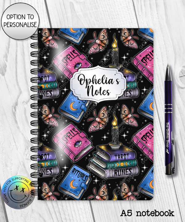 witchy spells and rituals notebook journal option to personalise