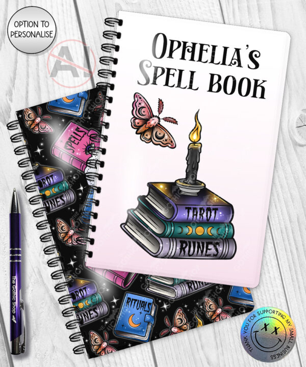 witchy spells and rituals notebook journal option to personalise
