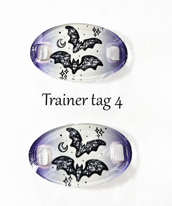 gothic trainer tags & boot lace charms – bats, skulls & gothic designs