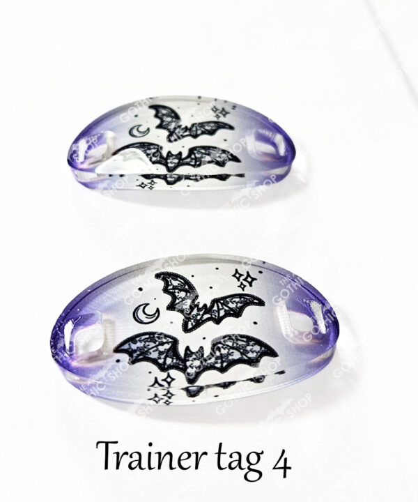 gothic trainer tags & boot lace charms – bats, skulls & gothic designs