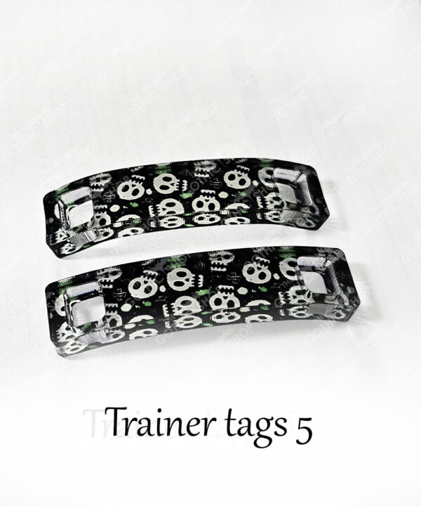 gothic trainer tags & boot lace charms – bats, skulls & gothic designs