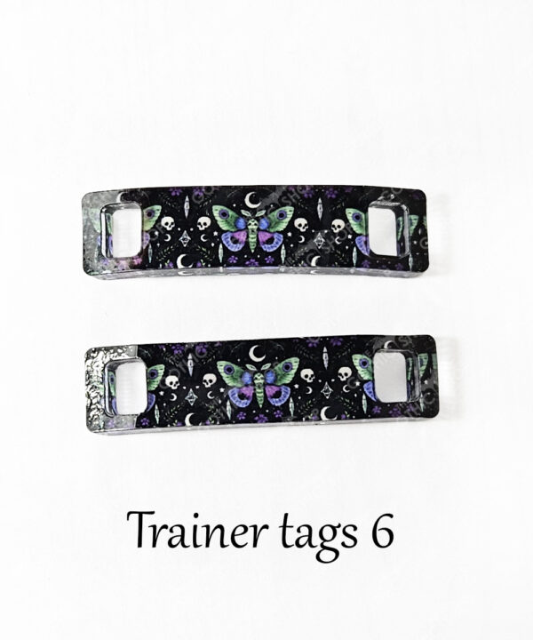 gothic trainer tags & boot lace charms – bats, skulls & gothic designs