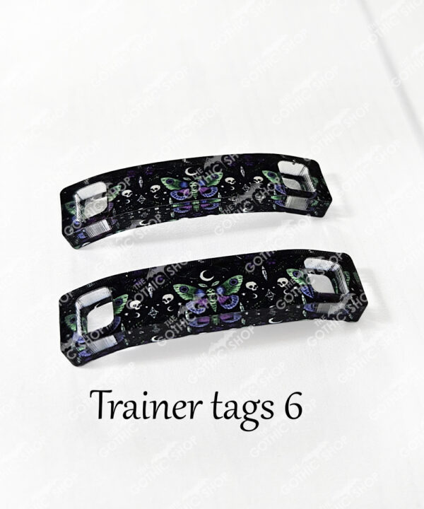 gothic trainer tags & boot lace charms – bats, skulls & gothic designs