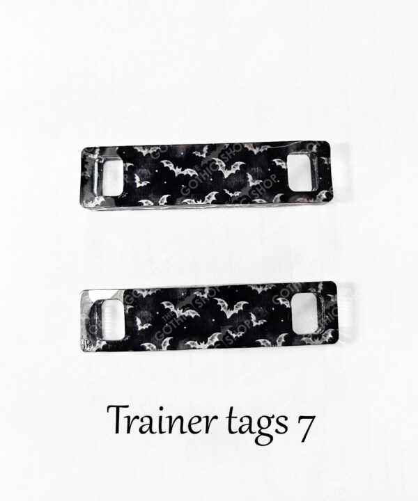 gothic trainer tags & boot lace charms – bats, skulls & gothic designs