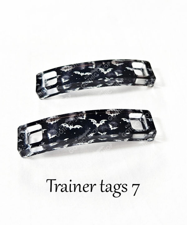 gothic trainer tags & boot lace charms – bats, skulls & gothic designs