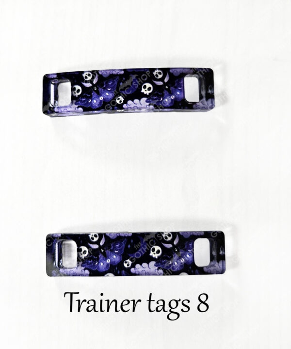 gothic trainer tags & boot lace charms – bats, skulls & gothic designs