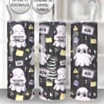 kawaii computer geek gamer ghosts straight tumbler option to personalise
