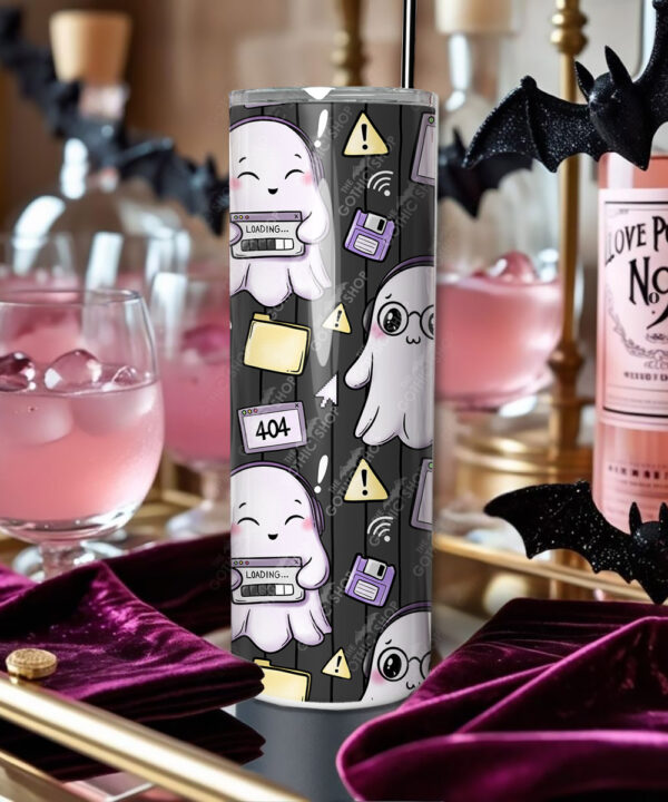 kawaii computer geek gamer ghosts straight tumbler option to personalise