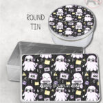 kawaii computer geek gamer ghosts storage tin option to personalise