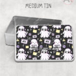 kawaii computer geek gamer ghosts storage tin option to personalise