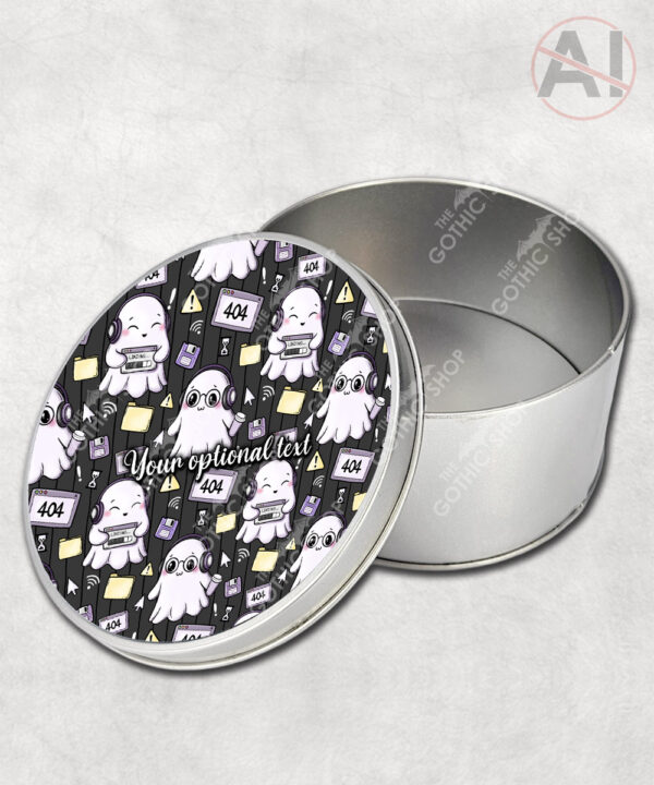 kawaii computer geek gamer ghosts storage tin option to personalise