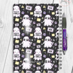 kawaii computer geek gamer ghosts notebook journal option to personalise