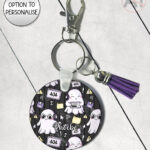 kawaii computer geek gamer ghosts keyring option to personalise