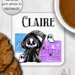 grim reaper gamer mug and/or coaster optional to personalise