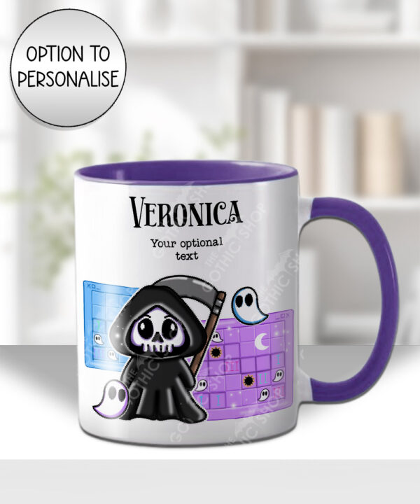 grim reaper gamer mug and/or coaster optional to personalise
