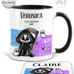 grim reaper gamer mug and/or coaster optional to personalise