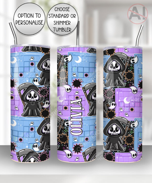 grim reaper gamer straight tumbler option to personalise