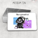 grim reaper gamer storage tin option to personalise