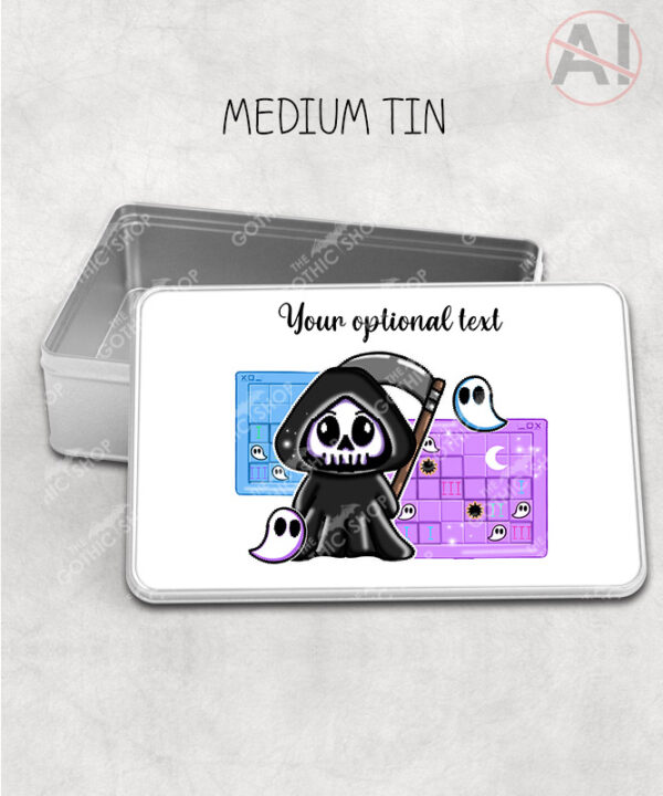 grim reaper gamer storage tin option to personalise