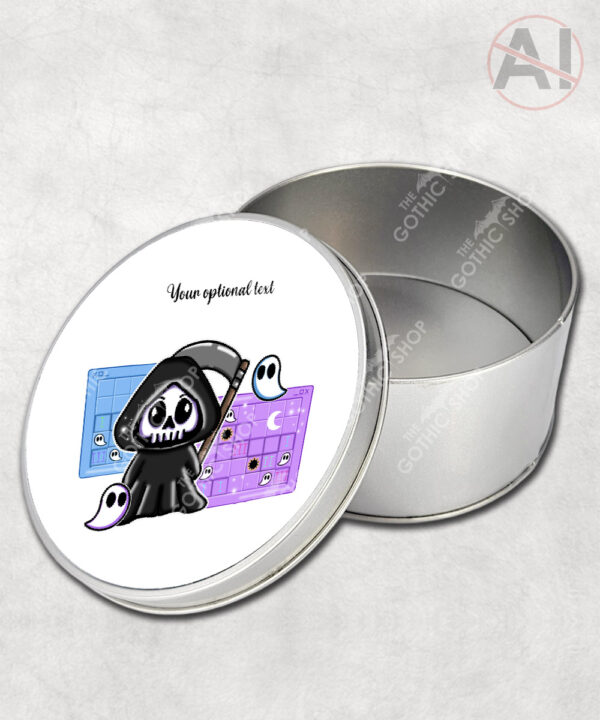 grim reaper gamer storage tin option to personalise