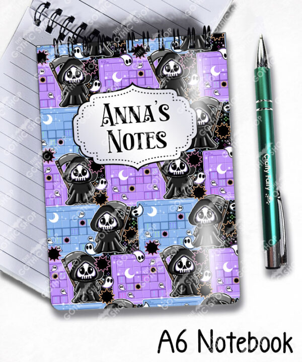 grim reaper gamer notebook journal option to personalise